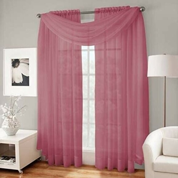 Crushed Voile Sheer 1 Rod Pocket Panel 50 in x 84 in - Picture 2 of 7